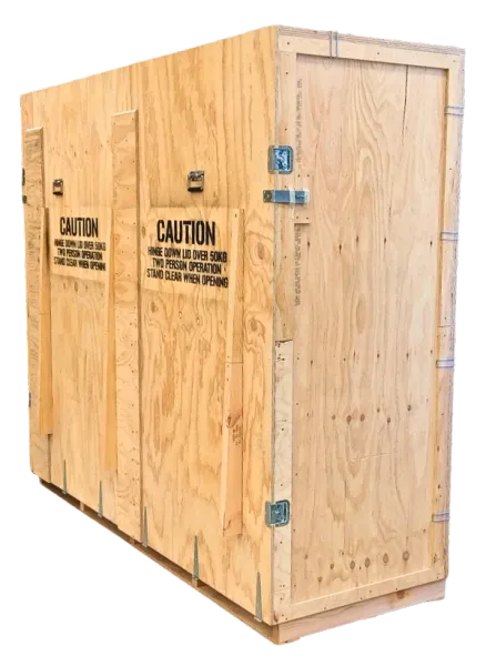 Custom timber crate with internal foam lining