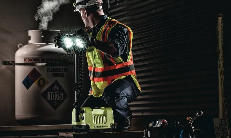 Pelican intrinsically safe ATEX-certified right-angle torch for hazardous locations